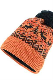 Czapka Rudolf Czarno-Pomarańczowa