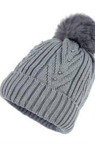 Czapka Perełkowy Urok Szara